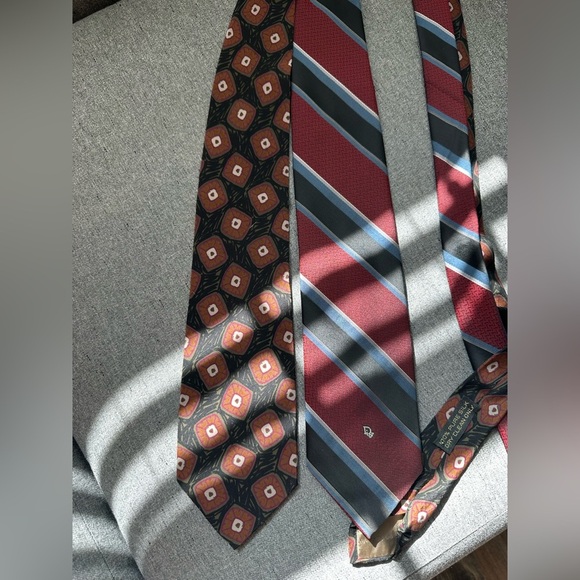 Giorgio Armani Cristian Dior Cravatte Ties Set of 2 - Picture 6 of 7